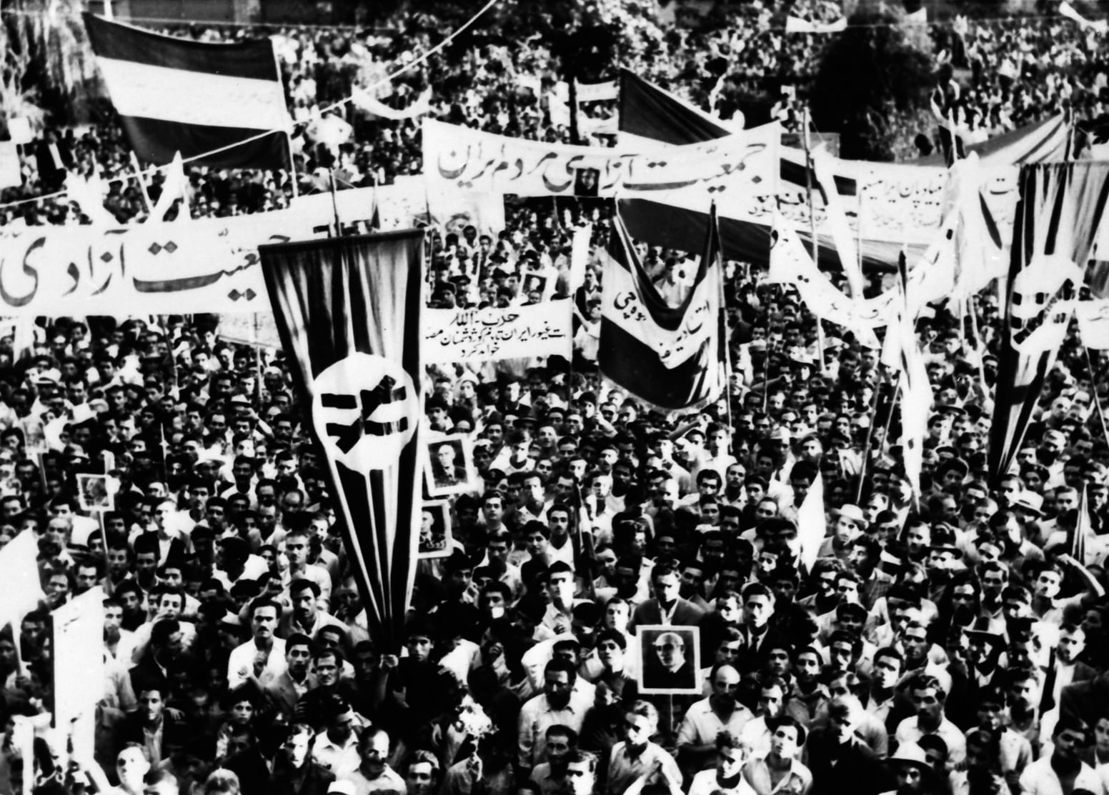 Pro-Shah demonstrations in Tehran during the 1953 coup, organised and funded by the CIA and MI6.